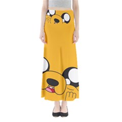 Adventure Time Cartoon Face Funny Happy Toon Full Length Maxi Skirt by Bedest