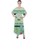 Adventure Time Bmo Beemo Green V-Neck Boho Style Maxi Dress View1