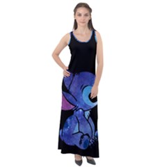 Stitch Love Cartoon Cute Space Sleeveless Velour Maxi Dress by Bedest