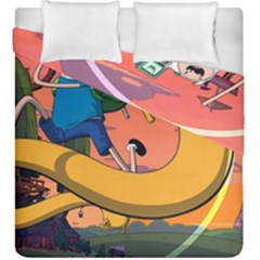 Finn And Jake Adventure Time Bmo Cartoon Duvet Cover Double Side (king Size) by Bedest