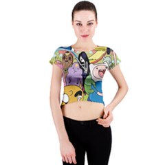 Adventure Time Finn  Jake Crew Neck Crop Top by Bedest