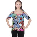 Graffiti Monster Street Theme Cutout Shoulder T-Shirt View1