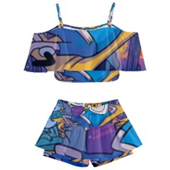 Adventure Time Finn  Jake Marceline Kids  Off Shoulder Skirt Bikini by Bedest