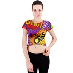 Crash Bang Adventure Time Art Boom Graffiti Crew Neck Crop Top by Bedest