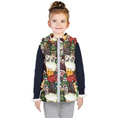 Graffiti Go Art Kids  Hooded Puffer Vest by Bedest