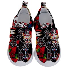 Graffiti Tatoo Skate Art Boom Kids  Velcro No Lace Shoes by Bedest