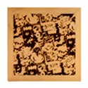 Boom Bang Art Crazy Drawing Graffiti Hello Retro Sayings Yellow Wood Photo Frame Cube View2