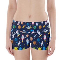 Big Set Cute Astronauts Space Planets Stars Aliens Rockets Ufo Constellations Satellite Moon Rover V Boyleg Bikini Wrap Bottoms by Hannah976