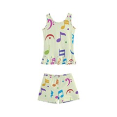 Seamless Pattern Musical Note Doodle Symbol Kids  Boyleg Swimsuit by Hannah976