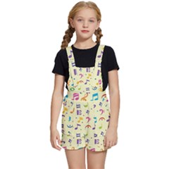Seamless Pattern Musical Note Doodle Symbol Kids  Short Overalls by Hannah976