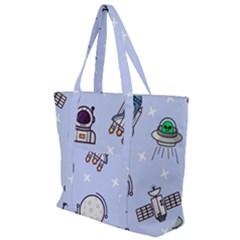 Seamless Pattern With Space Theme Zip Up Canvas Bag by Hannah976