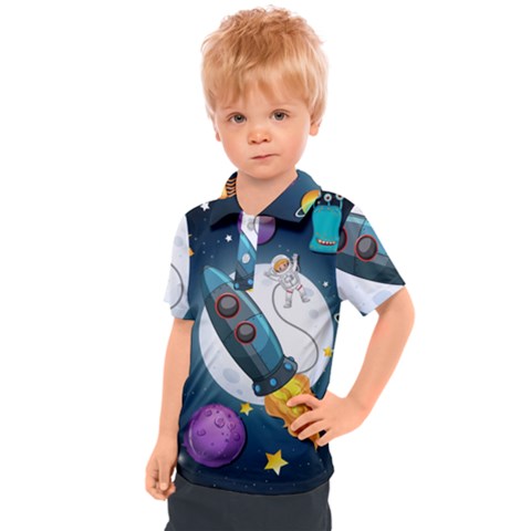 Spaceship Astronaut Space Kids  Polo T-shirt by Hannah976