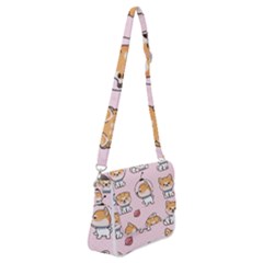 Set Kawaii Smile Japanese Dog Akita Inu Cartoon Shoulder Bag With Back Zipper by Hannah976