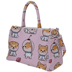 Set Kawaii Smile Japanese Dog Akita Inu Cartoon Duffel Travel Bag by Hannah976