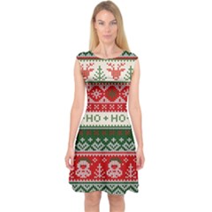 Ugly Sweater Merry Christmas  Capsleeve Midi Dress by artworkshop