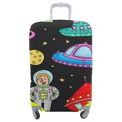 Seamless Pattern With Space Objects Ufo Rockets Aliens Hand Drawn Elements Space Luggage Cover (medium) by Hannah976