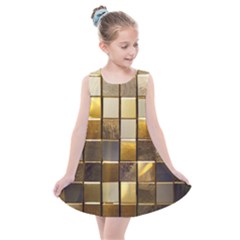 Golden Mosaic Tiles  Kids  Summer Dress by essentialimage