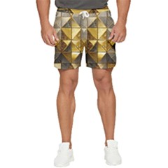 Golden Mosaic Tiles  Men s Runner Shorts by essentialimage365