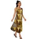 Golden Mosaic Tiles  Square Neckline Tiered Midi Dress View3