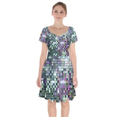 Disco Mosaic Magic Short Sleeve Bardot Dress by essentialimage365