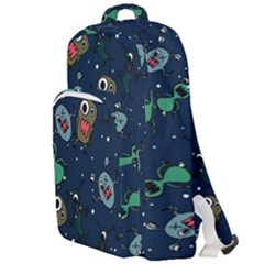 Monster Alien Pattern Seamless Background Double Compartment Backpack by Hannah976