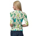 Cactus Succulents Floral Seamless Pattern Quarter Sleeve Raglan T-Shirt View2