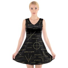 Abstract Math Pattern V-neck Sleeveless Dress by Hannah976