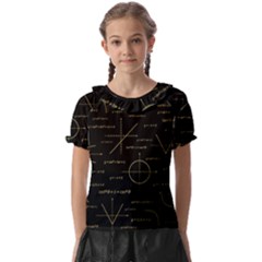 Abstract Math Pattern Kids  Frill Chiffon Blouse by Hannah976