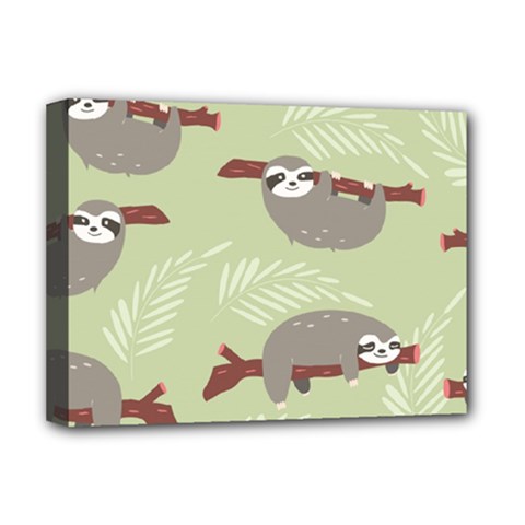 Sloths Pattern Design Deluxe Canvas 16  X 12  (stretched)  by Hannah976