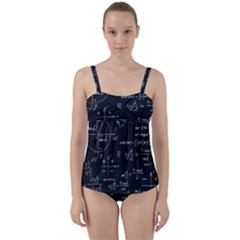 Mathematical Seamless Pattern With Geometric Shapes Formulas Twist Front Tankini Set by Hannah976