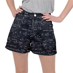 Mathematical Seamless Pattern With Geometric Shapes Formulas Women s Ripstop Shorts by Hannah976