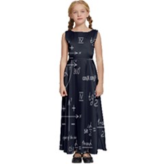 Mathematical Seamless Pattern With Geometric Shapes Formulas Kids  Satin Sleeveless Maxi Dress by Hannah976