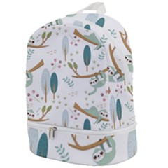 Pattern Sloth Woodland Zip Bottom Backpack by Hannah976