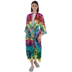 Grateful Dead Artsy Maxi Satin Kimono by Bedest