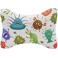 Dangerous Streptococcus Lactobacillus Staphylococcus Others Microbes Cartoon Style Vector Seamless P Seat Head Rest Cushion by Ravend