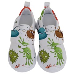 Dangerous Streptococcus Lactobacillus Staphylococcus Others Microbes Cartoon Style Vector Seamless P Kids  Velcro No Lace Shoes by Ravend