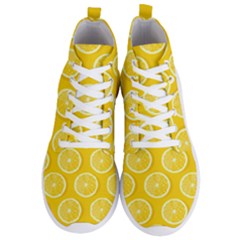 Lemon Fruits Slice Seamless Pattern Men s Lightweight High Top Sneakers by Ravend