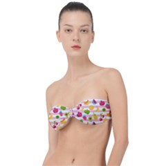 Tropical Fruits Berries Seamless Pattern Classic Bandeau Bikini Top  by Ravend