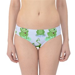 Cute Green Frogs Seamless Pattern Hipster Bikini Bottoms by Ravend