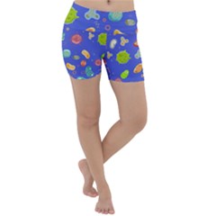 Virus Seamless Pattern Lightweight Velour Yoga Shorts by Ravend