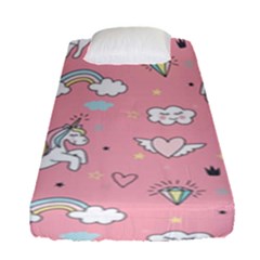 Cute Unicorn Seamless Pattern Fitted Sheet (single Size) by Apen