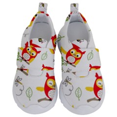 Seamless Pattern Vector Owl Cartoon With Bugs Kids  Velcro No Lace Shoes by Apen