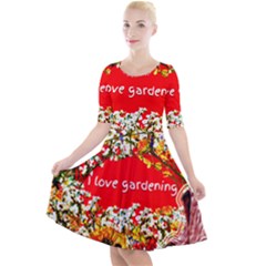 Garden Lover Quarter Sleeve A-line Dress by TShirt44