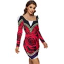 Love Design Women Long Sleeve Ruched Stretch Jersey Dress View2