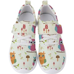 Forest Seamless Pattern With Cute Owls Men s Velcro Strap Shoes by Apen