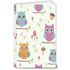 Forest Seamless Pattern With Cute Owls 8  X 10  Softcover Notebook by Apen