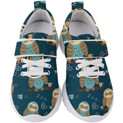 Seamless Pattern Owls Dreaming Kids  Velcro Strap Shoes by Apen