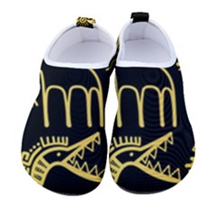 Golden Indian Traditional Signs Symbols Kids  Sock-style Water Shoes by Apen