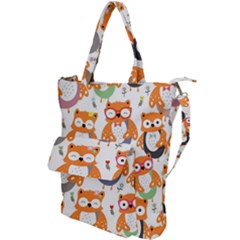 Cute Colorful Owl Cartoon Seamless Pattern Shoulder Tote Bag by Apen