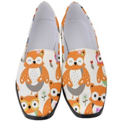 Cute Colorful Owl Cartoon Seamless Pattern Women s Classic Loafer Heels by Apen